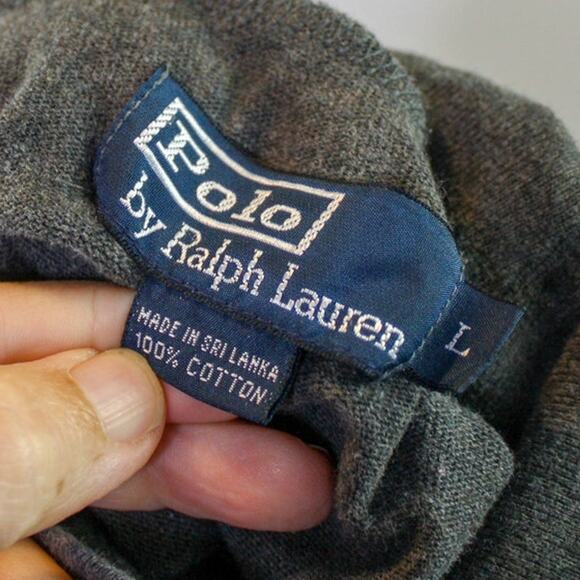 Polo Ralph Lauren Gray Turtleneck Pullover Top 100% Cotton L - Picture 3 of 3